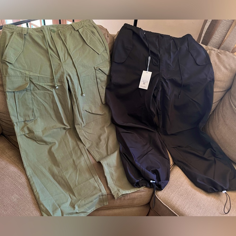 Cargo pants- wide leg, 2 pairs NEVER WORN, BRAND NEW